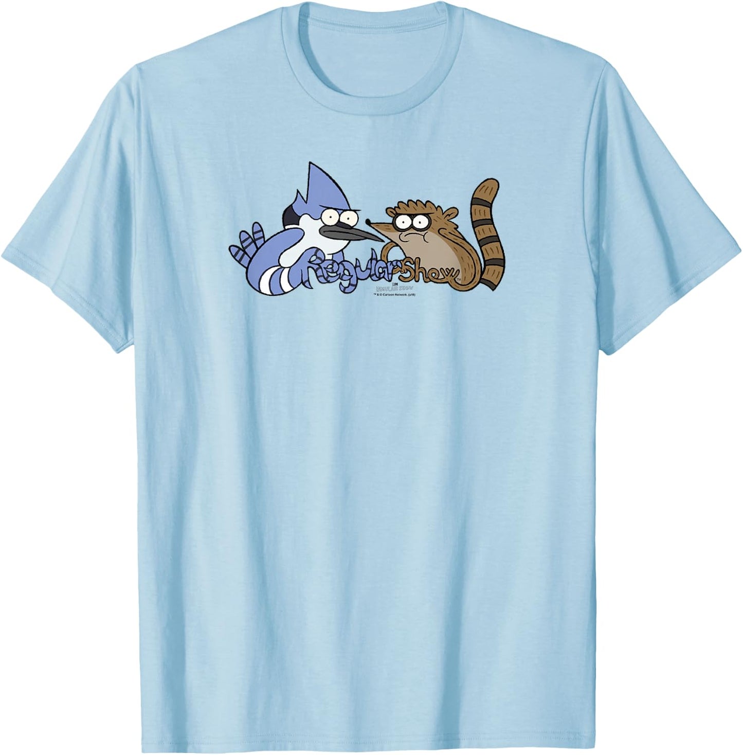 Regular Show Mordecai and Rigby Tattoo Art Small T-Shirt - T-Shirt | Light Blue