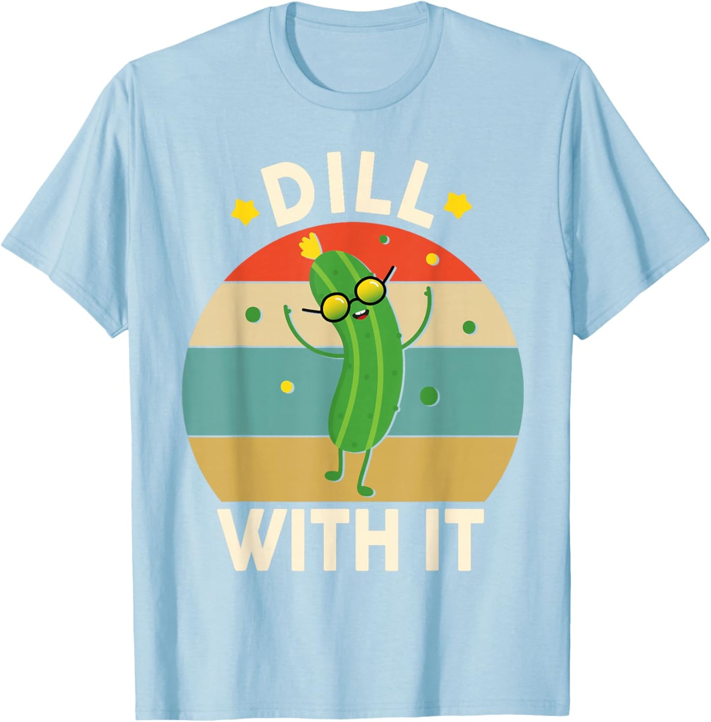 Funny Dill with It Pickle-Shirt Kids Boys Toddler Vegan T-Shirt - T-Shirt | Light Blue