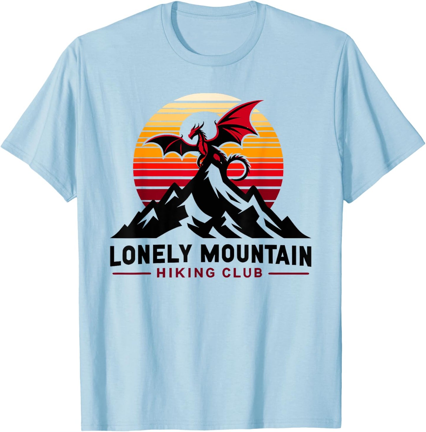 LONELY MOUNTAIN HIKING CLUB funny design T-Shirt - T-Shirt | Light Blue