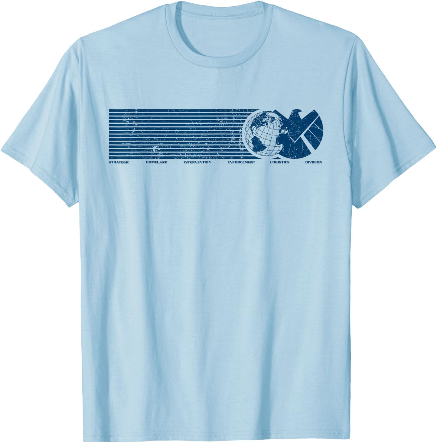 Marvel Agents of S.H.I.E.L.D. Eagle Globe Logo T-Shirt - T-Shirt | Light Blue