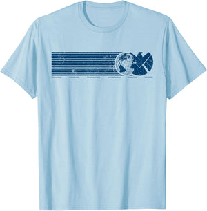 Marvel Agents of S.H.I.E.L.D. Eagle Globe Logo T-Shirt - T-Shirt | Light Blue