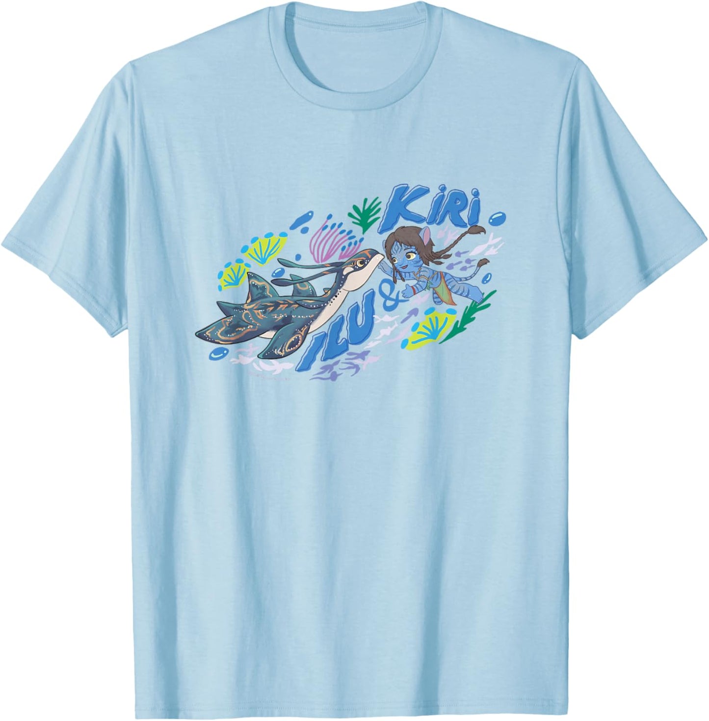 Avatar: The Way Of Water Cute Kiri & Ilu Best Friends Logo T-Shirt - T-Shirt | Light Blue