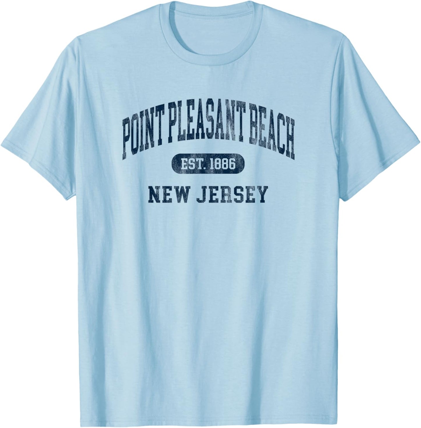 Vintage Point Pleasant Beach NJ Retro Preppy Throwback T-Shirt - T-Shirt | Light Blue