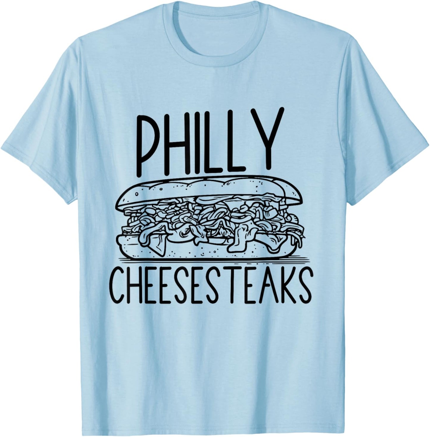 Vintage Cheesesteak Lover Gifts for Philadelphia Apparel T-Shirt - T-Shirt | Light Blue