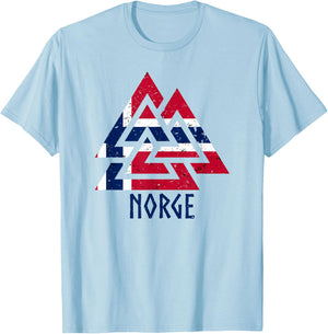 Norwegian Norway Viking nordic norge norway norwegian flag T-Shirt - T-Shirt | Light Blue