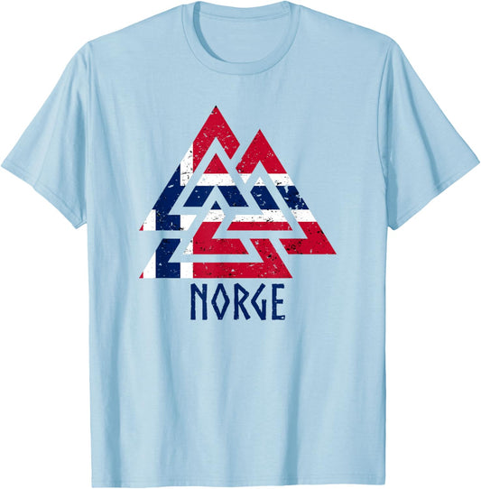 Norwegian Norway Viking nordic norge norway norwegian flag T-Shirt - T-Shirt | Light Blue
