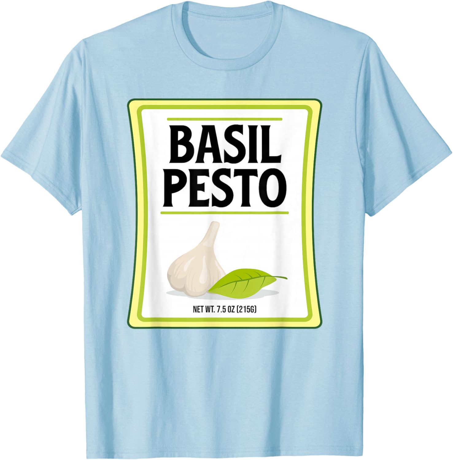 Pesto Basil Costume Lazy Halloween Condiment Group Matching T-Shirt - T-Shirt | Light Blue