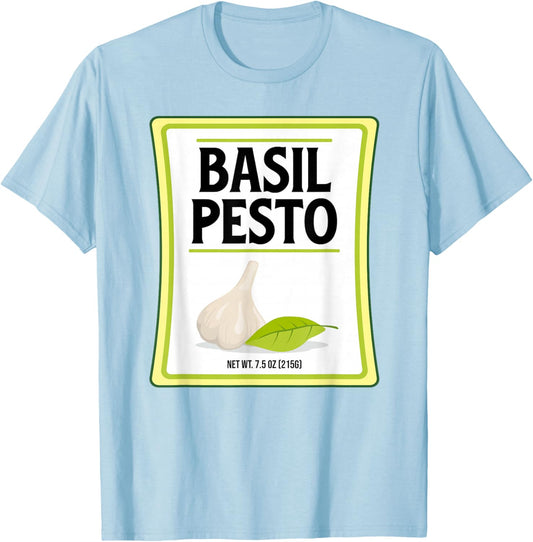 Pesto Basil Costume Lazy Halloween Condiment Group Matching T-Shirt - T-Shirt | Light Blue