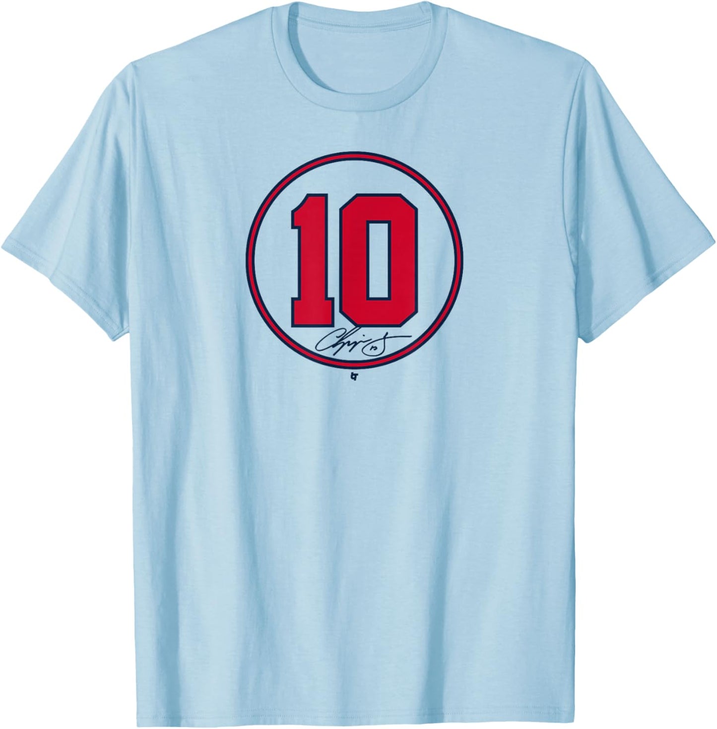 BreakingT Chipper Jones - Number Circle - Atlanta Baseball T-Shirt - T-Shirt | Light Blue