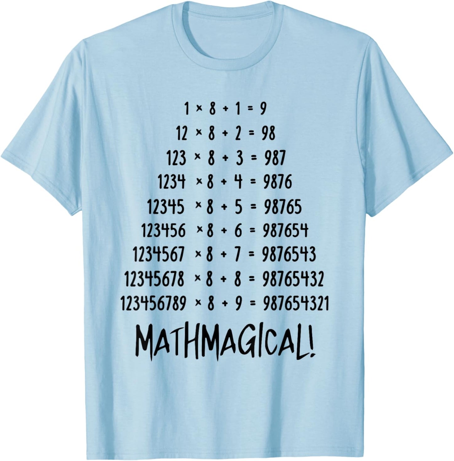 Mathmagical Christmas Math Teacher Pajamas Funny Math Pun T-Shirt - T-Shirt | Light Blue
