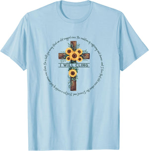 The Old Rugged Cross Christian Gift T-Shirt - T-Shirt | Light Blue