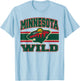 Minnesota Wild Stripe Gray Officially Licensed T-Shirt - T-Shirt | Light Blue