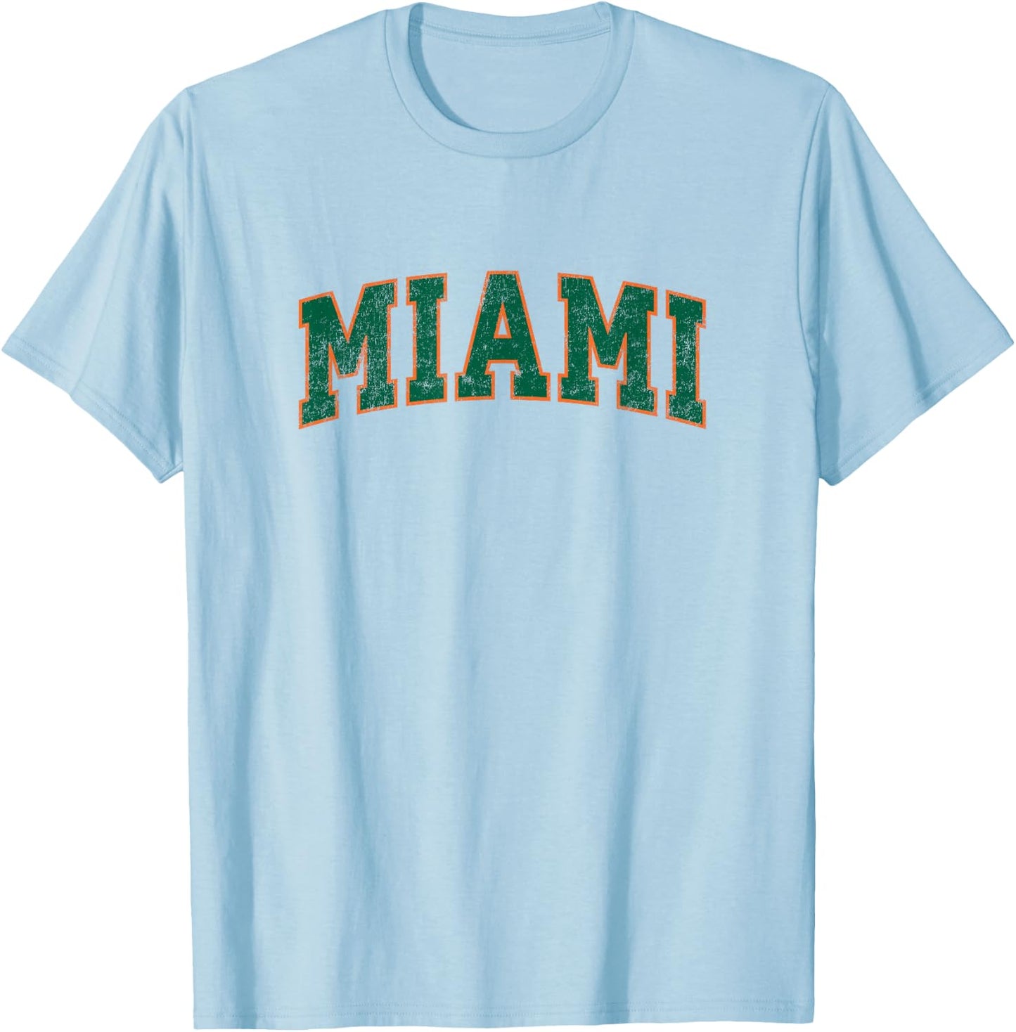 Miami Florida FL Vintage Athletic Sports T-Shirt - T-Shirt | Light Blue