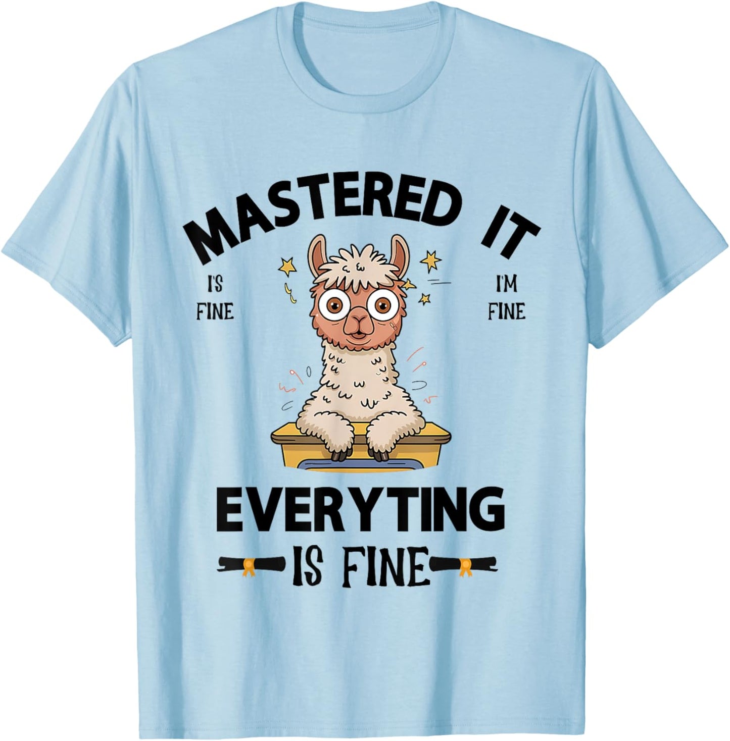 Masters Mastered It Alpaca Graduate Master Degree Graduation T-Shirt - T-Shirt | Light Blue