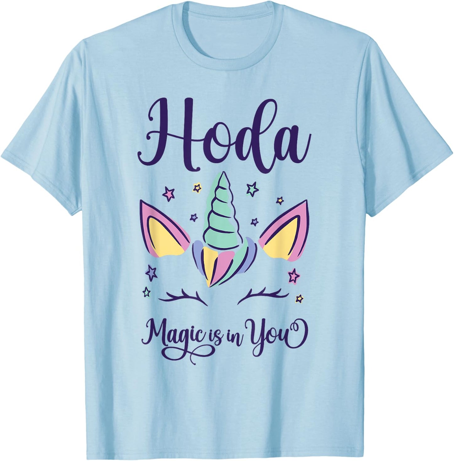 First Name Hoda Personalized Hoda T-Shirt - T-Shirt | Light Blue