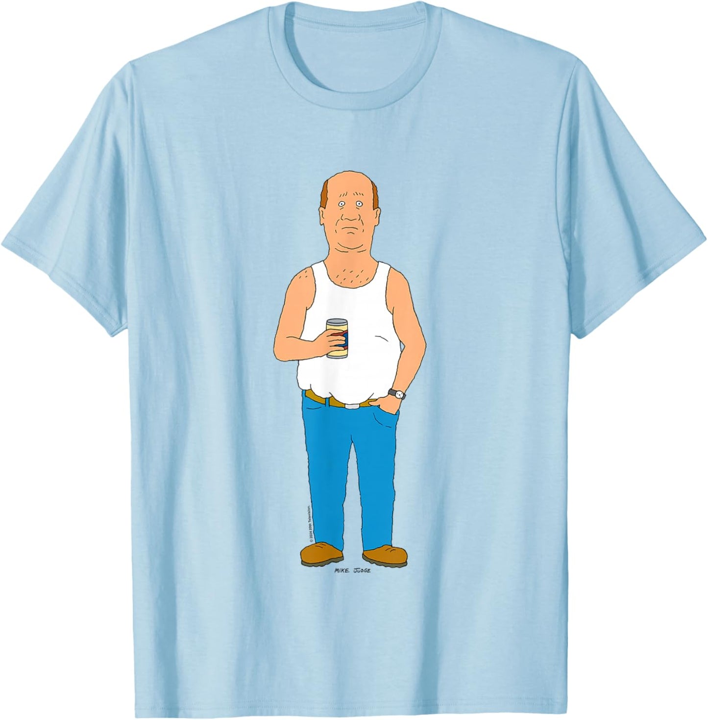 King Of The Hill Iconic Bill Dauterive Big Chest Portrait T-Shirt - T-Shirt | Light Blue