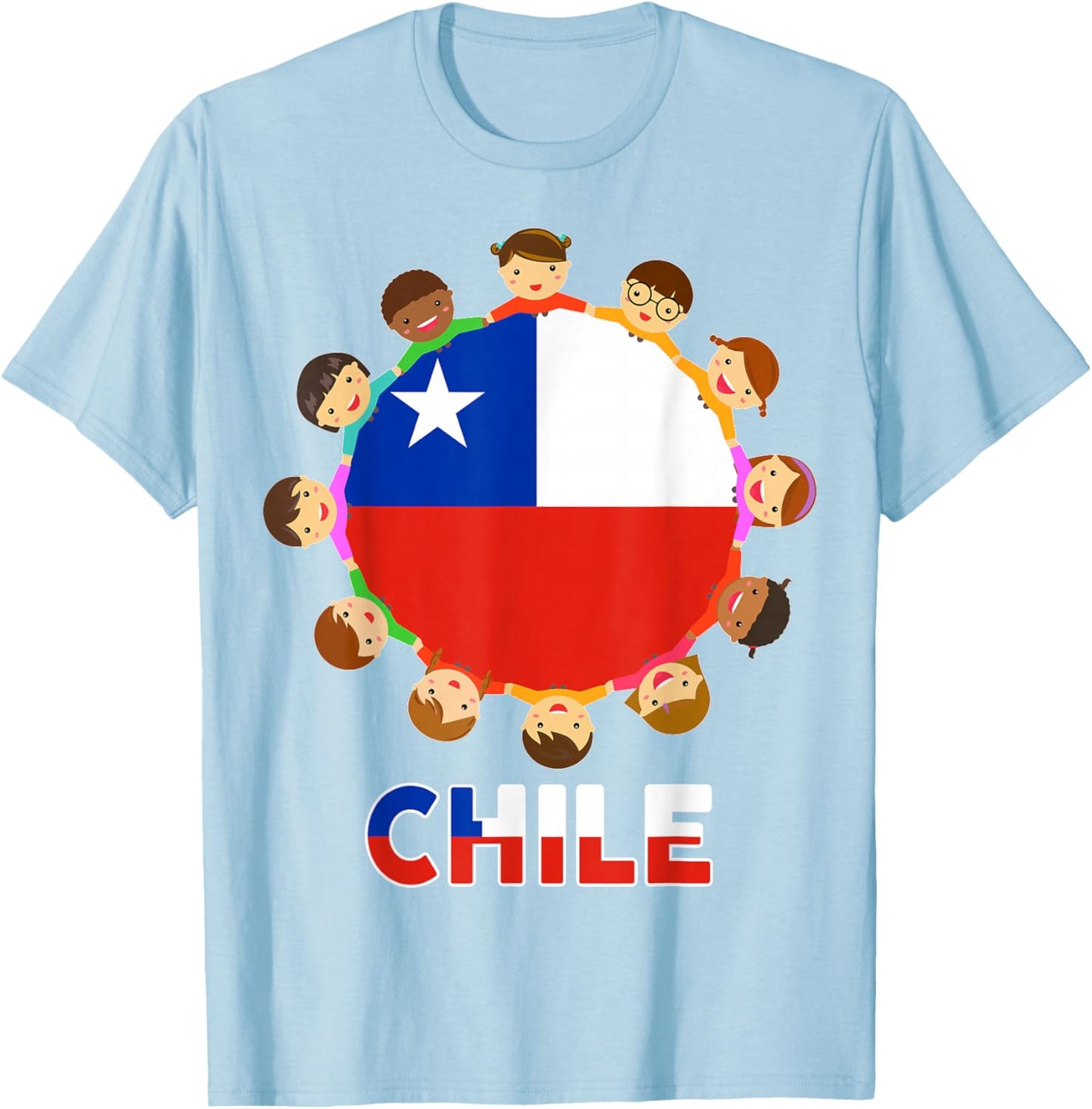 Toddler Chile Flag Chilean Hispanic Heritage Women Kids Baby T-Shirt - T-Shirt | Light Blue