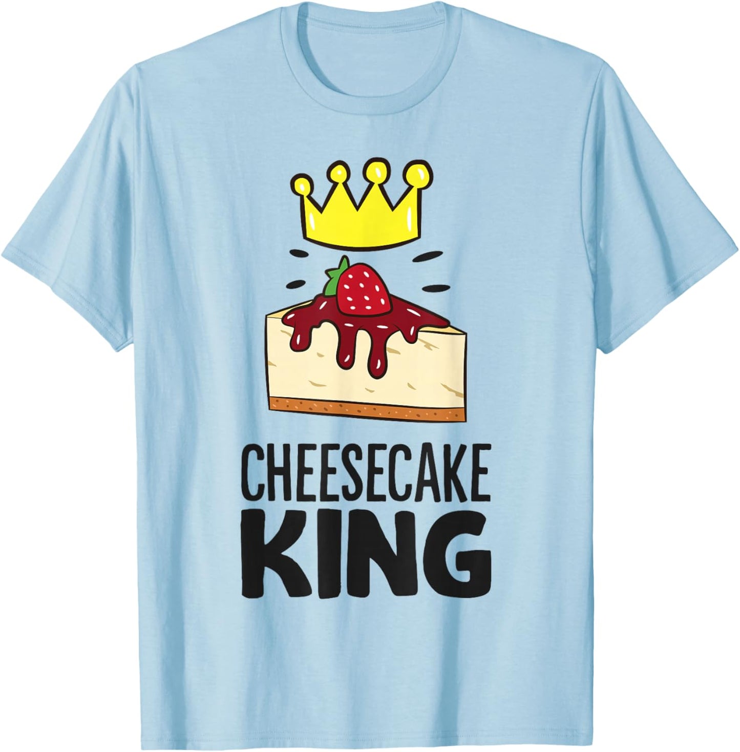 Cheesecake King Men Boys Strawberry Cheesecake T-Shirt - T-Shirt | Light Blue