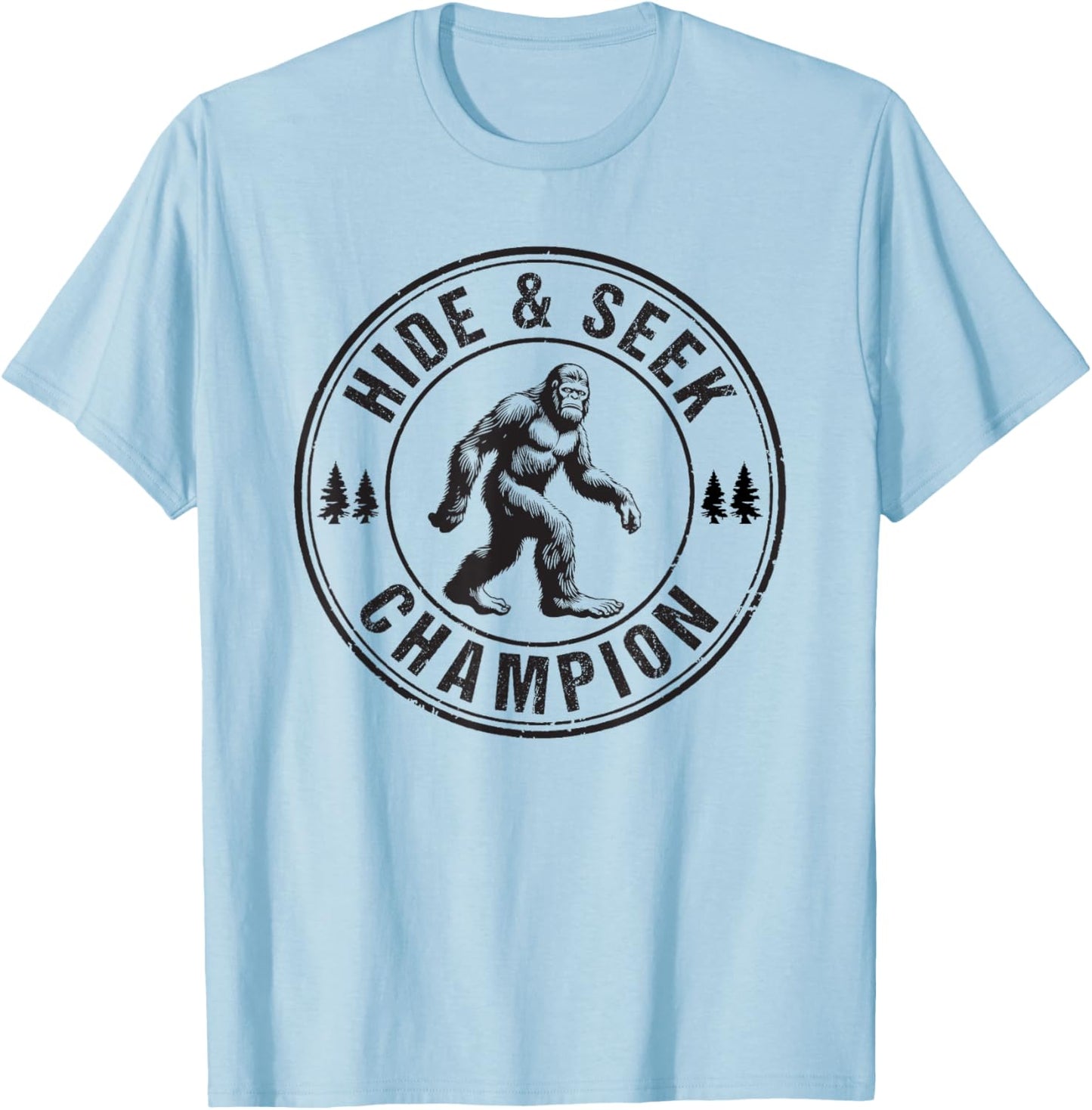 Bigfoot Hide And Seek Champion Sasquatch T-Shirt - T-Shirt | Light Blue