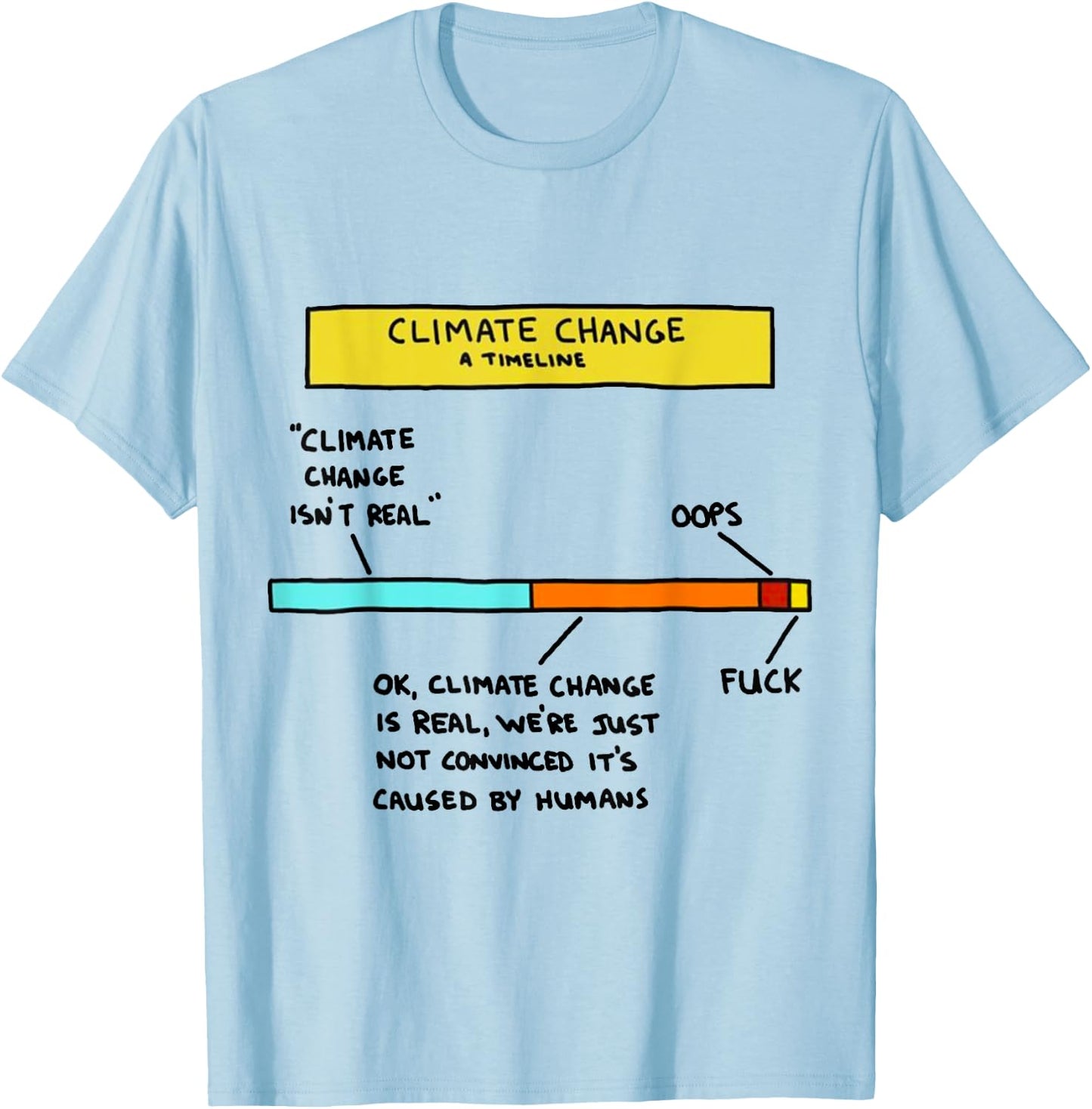 Climate Change Timeline Environment Environmentalist Funny T-Shirt - T-Shirt | Light Blue