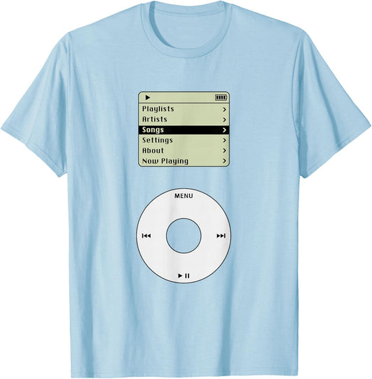 Retro MP3 Player Pod Music Tech Costume T-Shirt - T-Shirt | Light Blue