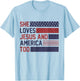 She Loves Jesus and America Too God Christian 4th of July T-Shirt - T-Shirt | Light Blue