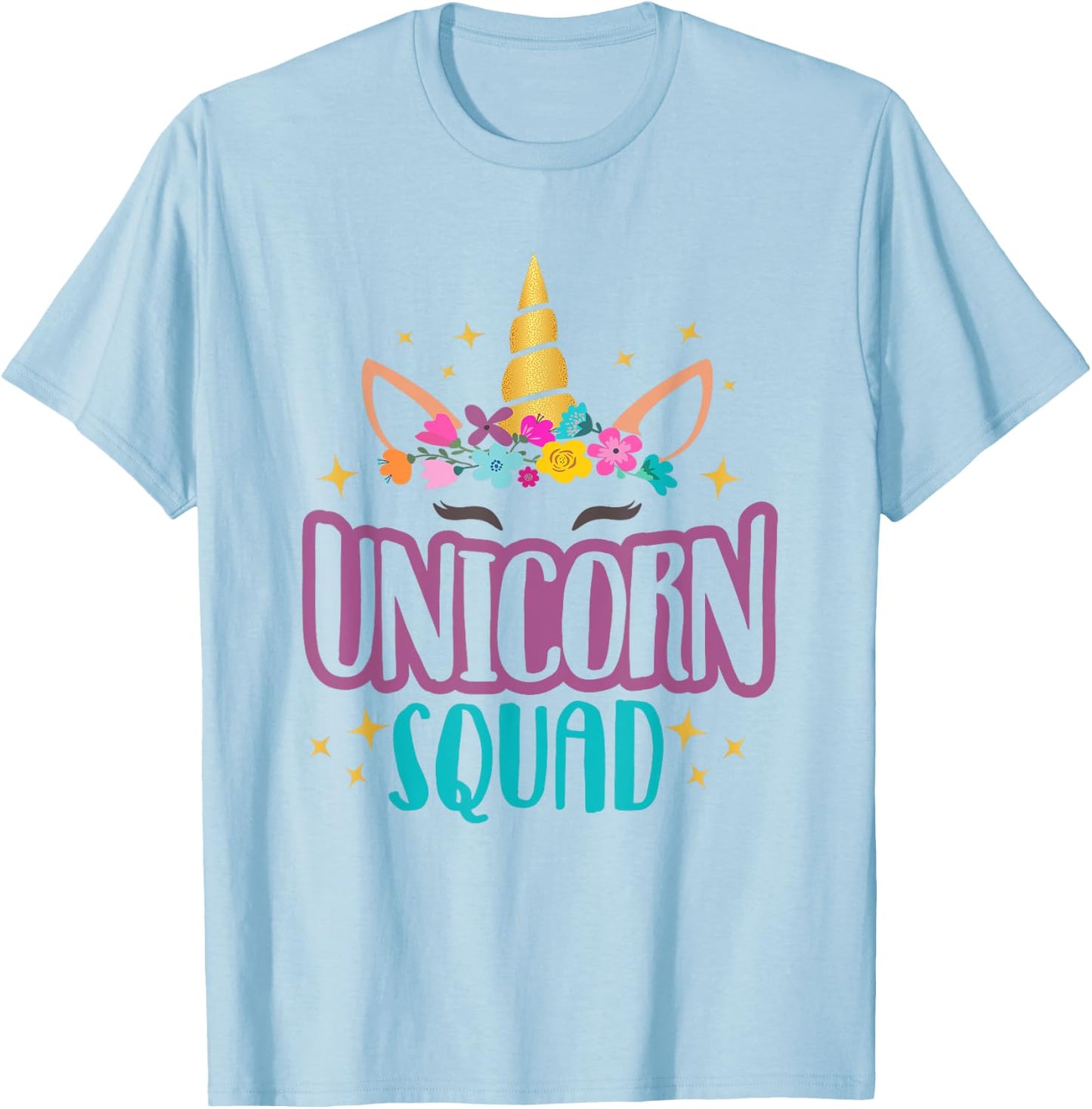 Unicorn Squad Unicorns Girls Birthday Party Matching Gift T-Shirt - T-Shirt | Light Blue