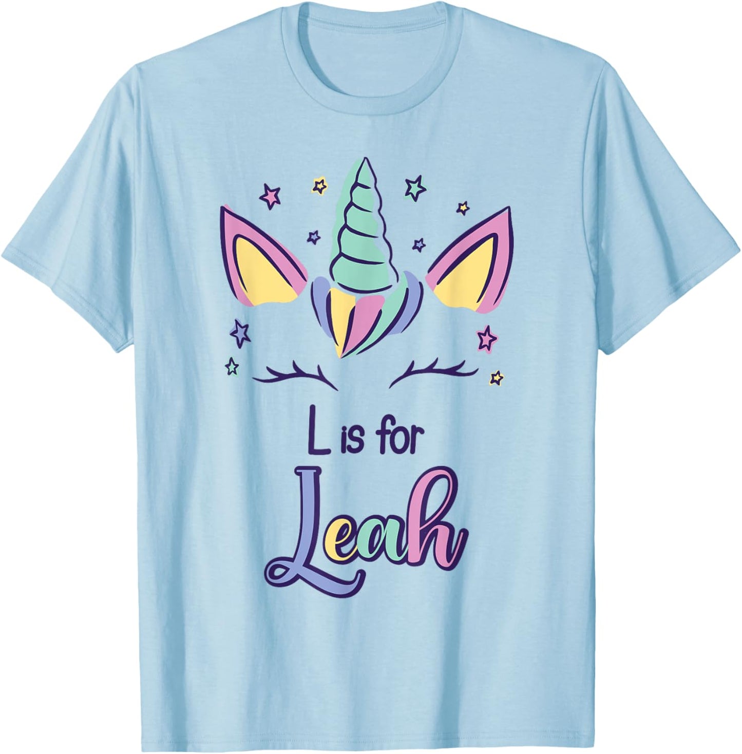 First Name Leah Personalized L Is For Leah T-Shirt - T-Shirt | Light Blue