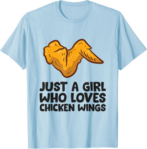Funny Chicken Wing Just a Girl Who Loves Chicken Wings T-Shirt - T-Shirt | Light Blue