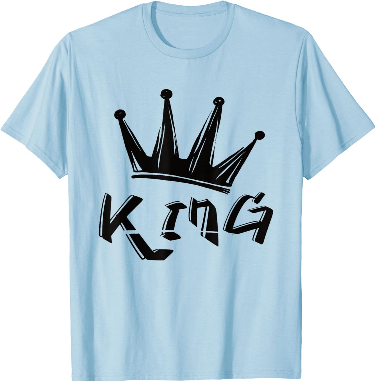 Crown with Writing King T-Shirt - T-Shirt | Light Blue