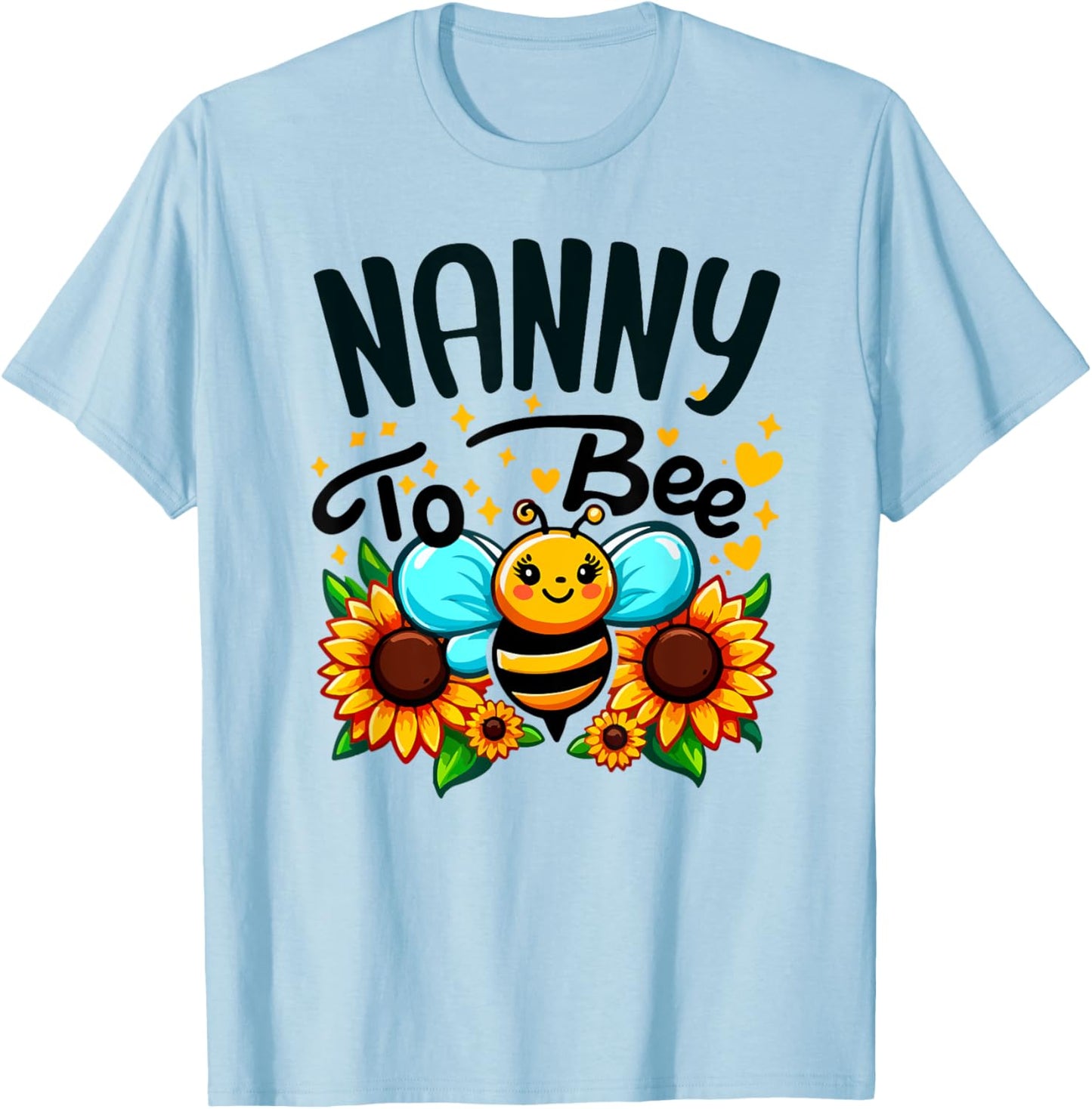 Nanny To Bee Cute Bee Family T-Shirt - T-Shirt | Light Blue