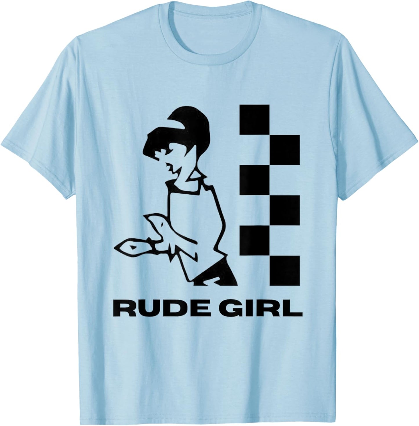 2 Tone Ska Rude Beat Girl T-Shirt - T-Shirt | Light Blue