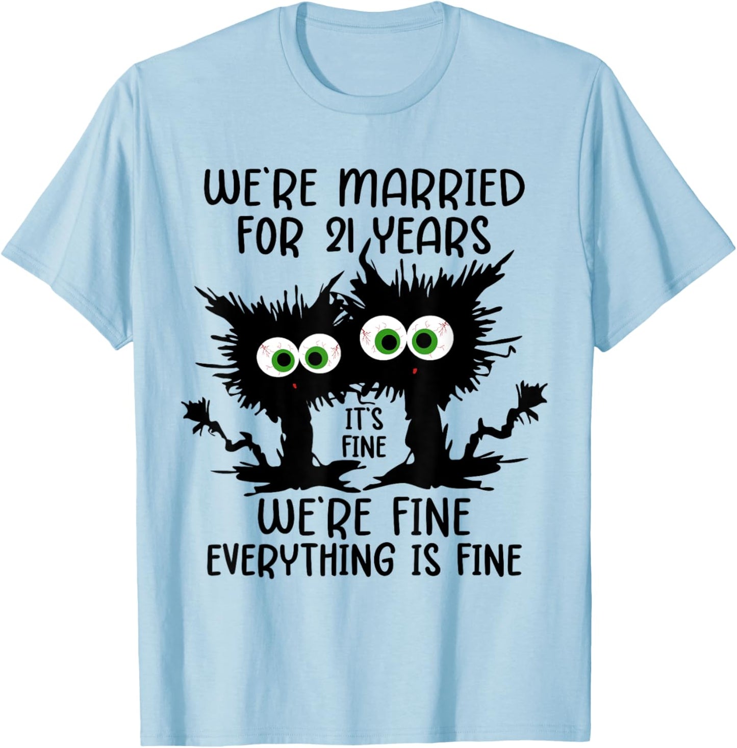 Nickel Wedding We're Married For 21 Years T-Shirt - T-Shirt | Light Blue