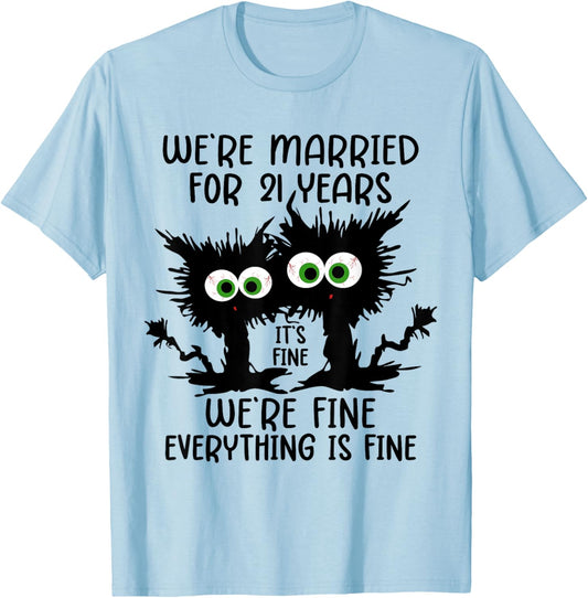 Nickel Wedding We're Married For 21 Years T-Shirt - T-Shirt | Light Blue