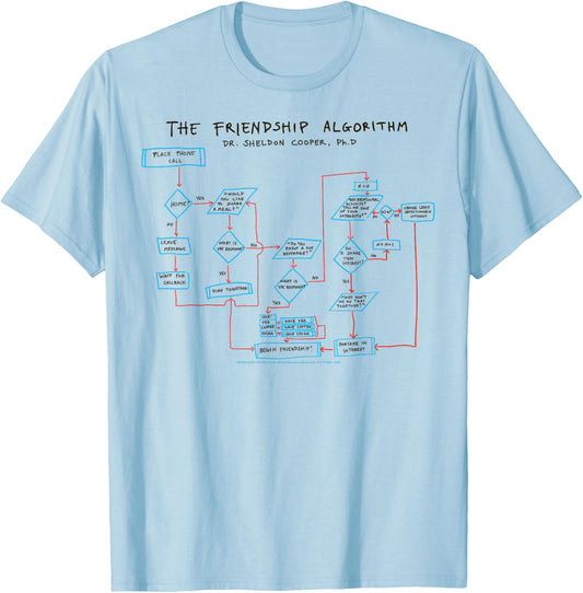 The Big Bang Theory The Friendship Algorithm T-Shirt - T-Shirt | Light Blue