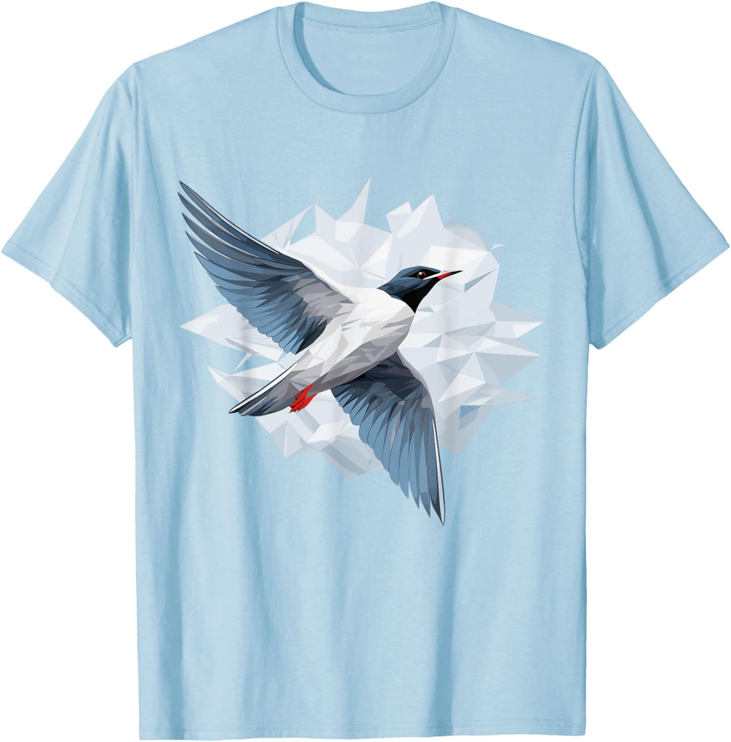 Arctic Tern Bird Geometric Patten Art, Cute Arctic Tern Love T-Shirt - T-Shirt | Light Blue