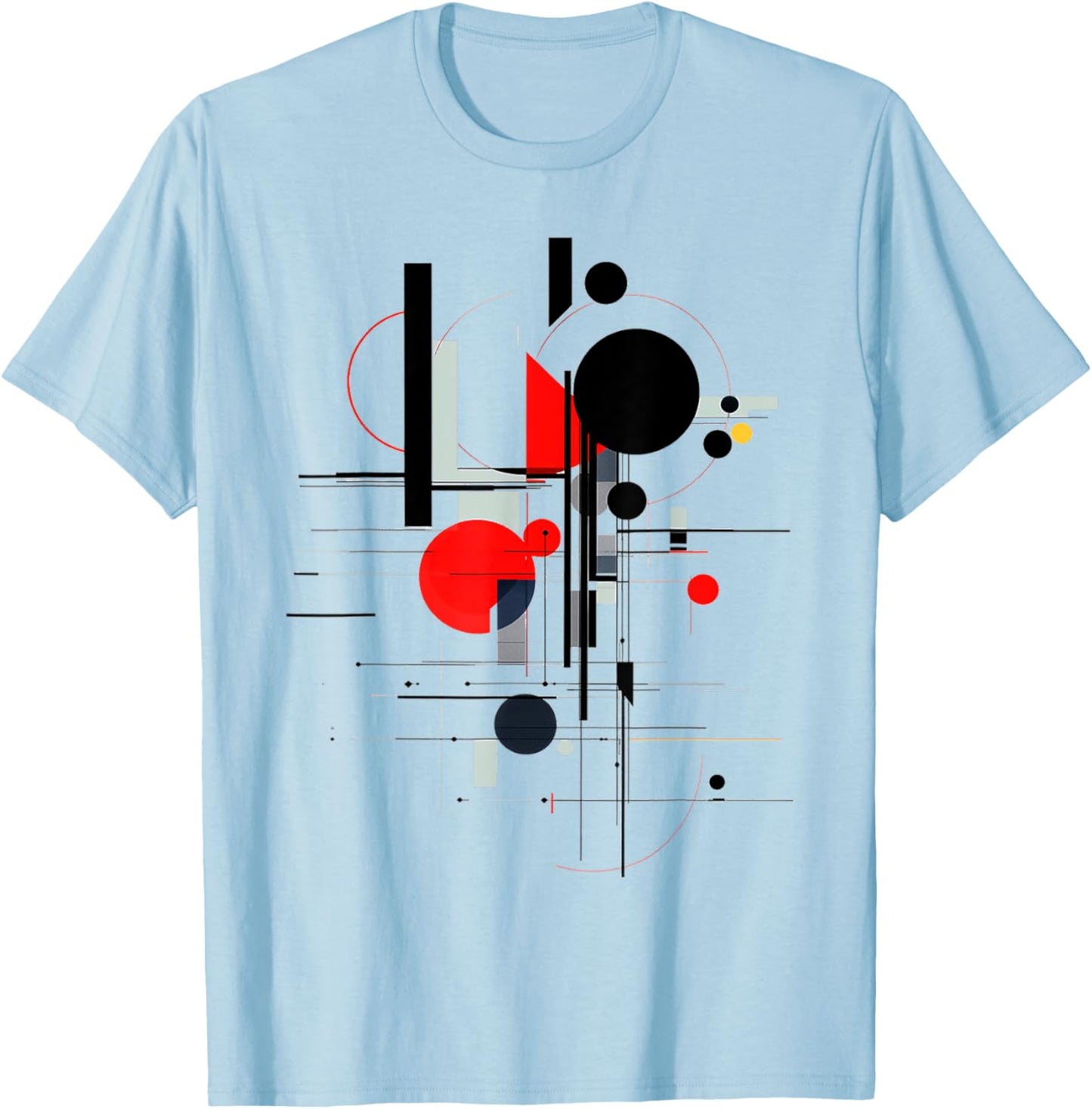 Art Abstract Motif Painting Artwork Geometric T-Shirt - T-Shirt | Light Blue
