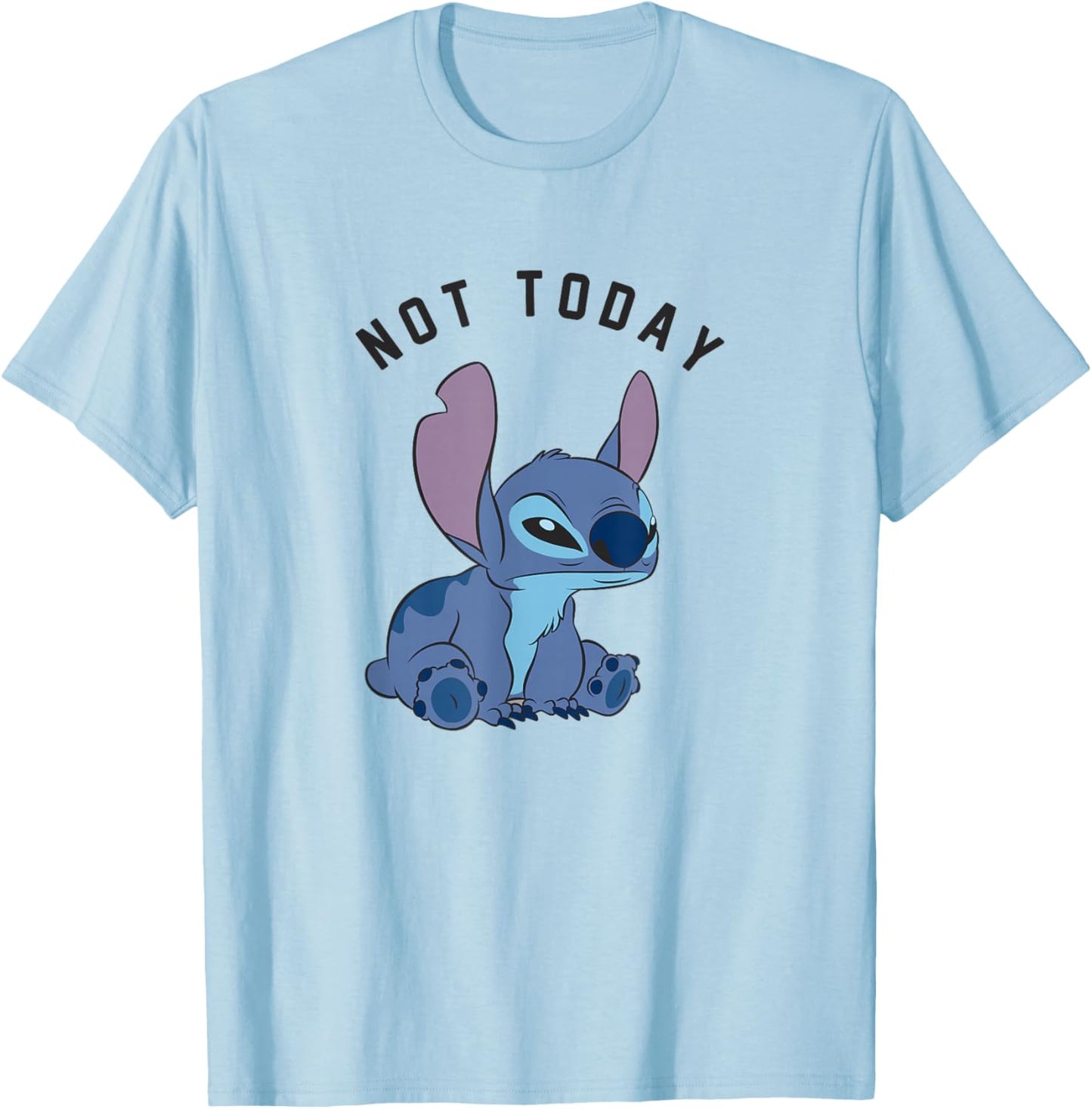 Disney Lilo & Stitch Not Today Sleepy Stitch Portrait T-Shirt - T-Shirt | Light Blue