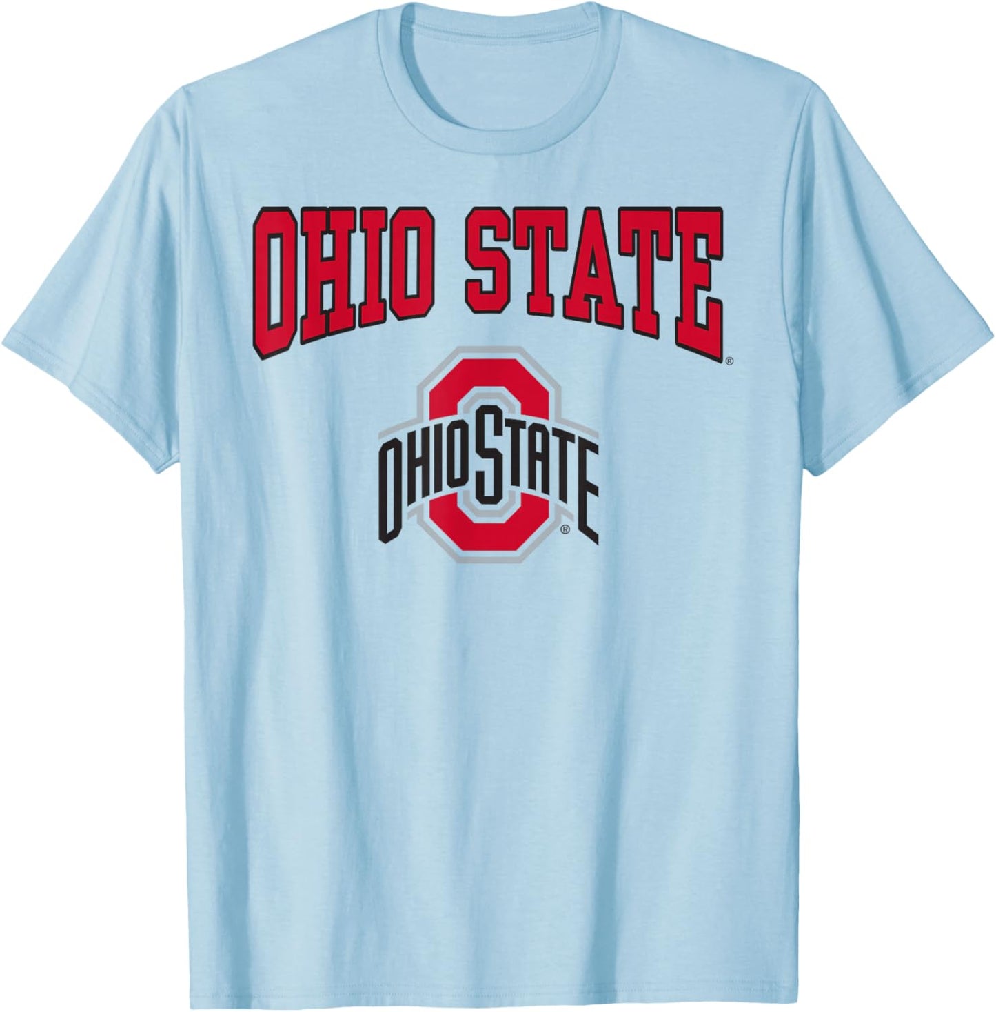 Ohio State Buckeyes Arch Logo White Officially Licensed T-Shirt - T-Shirt | Light Blue