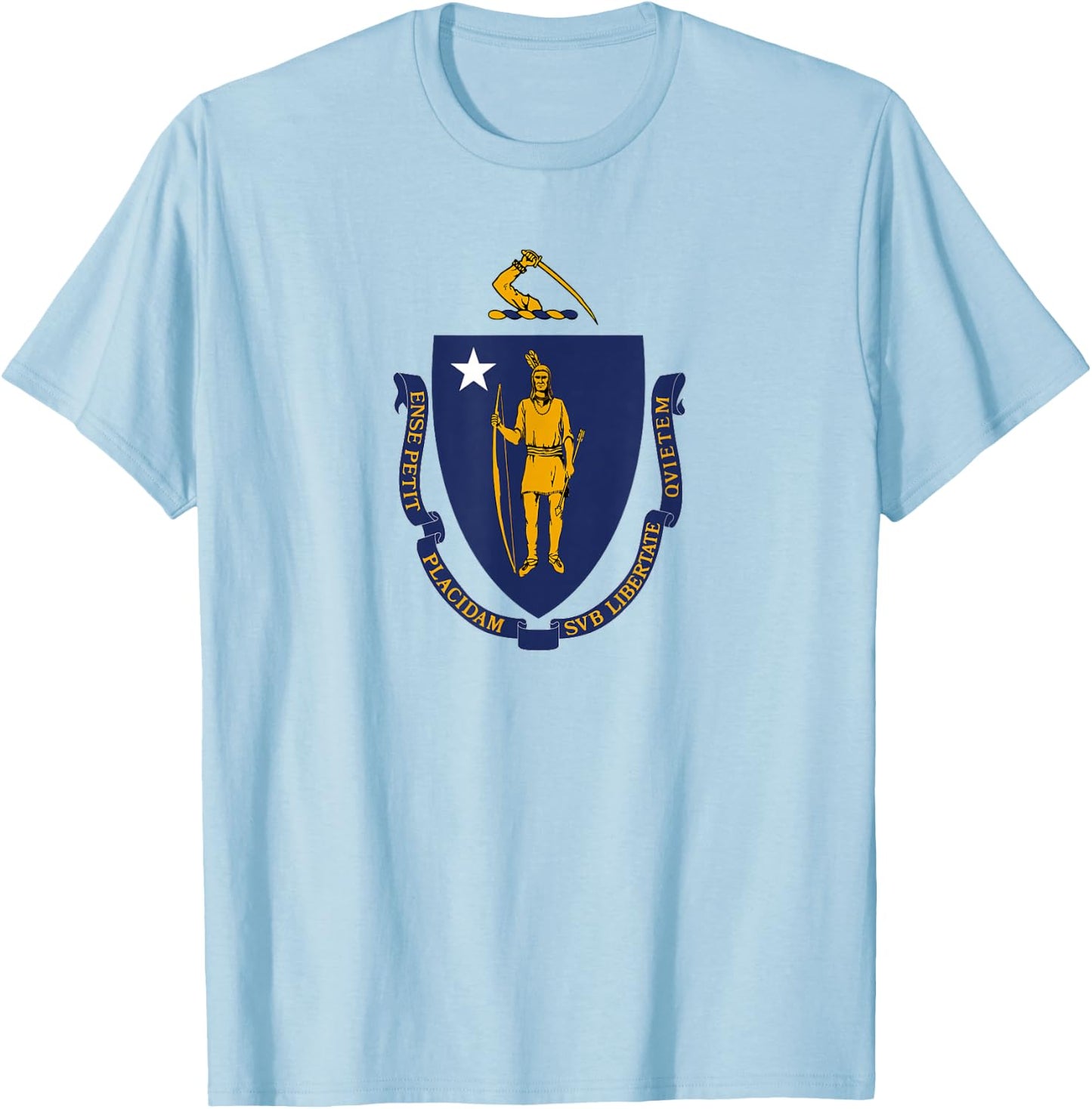 Flag of Massachusetts T-Shirt - T-Shirt | Light Blue