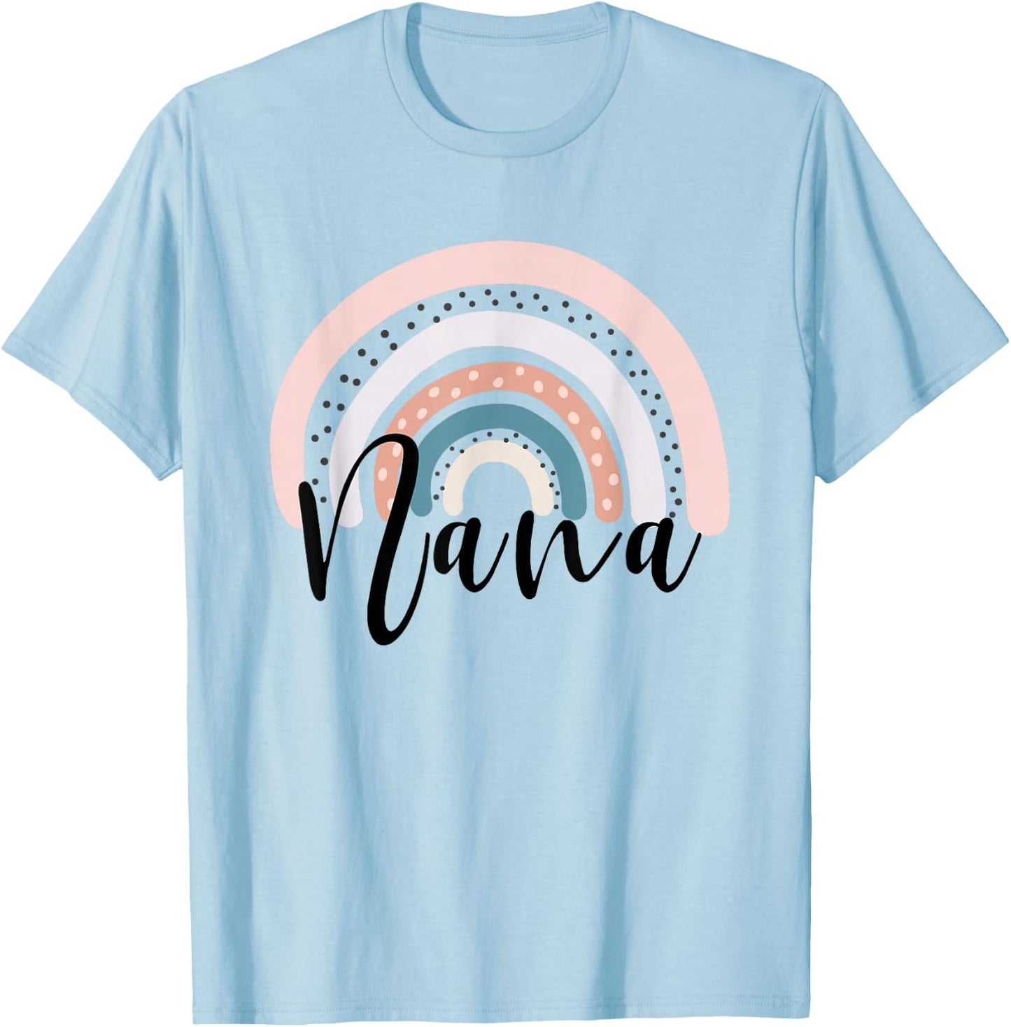 Nana Rainbow Grandma Christmas Mother's Day T-Shirt - T-Shirt | Light Blue