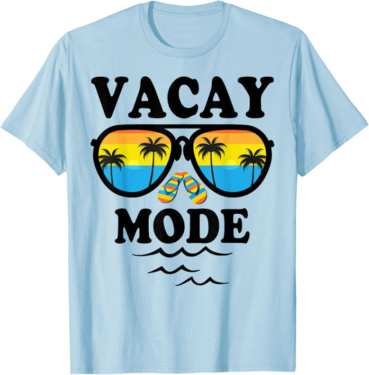 Vacay Mode Shirt For Summer Cruise Holiday Vacation Trip T-Shirt - T-Shirt | Light Blue