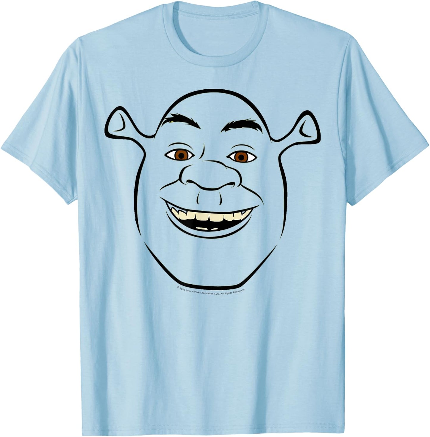 Shrek Big Face Outline T-Shirt - T-Shirt | Light Blue