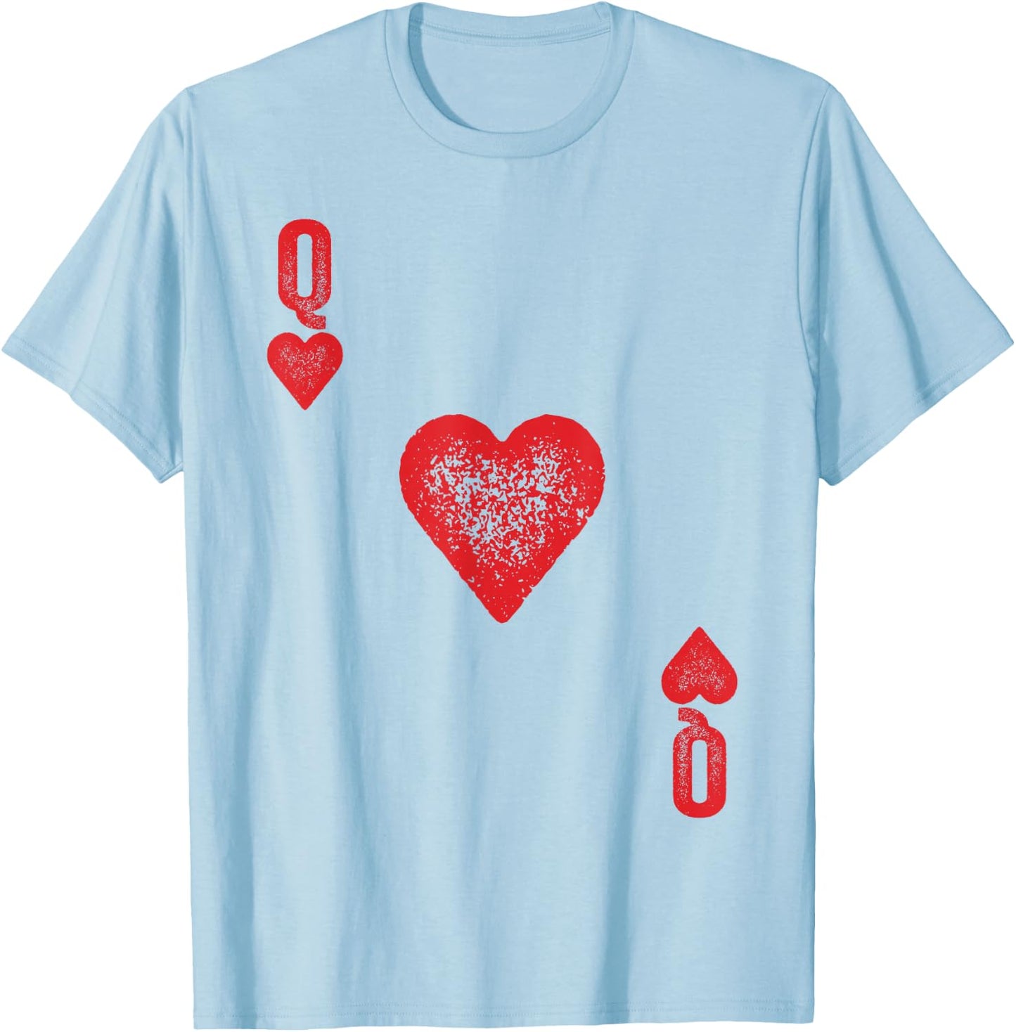 Queen of Hearts Shirt Adult Men Women Kids Card Costume T-Shirt - T-Shirt | Light Blue