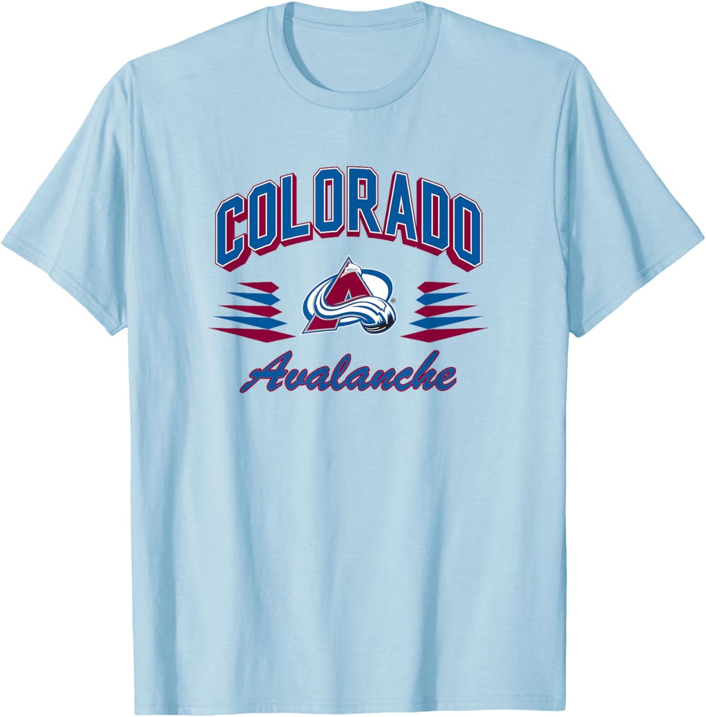 Colorado Avalanche Retro Diamond Gray Officially Licensed T-Shirt - T-Shirt | Light Blue