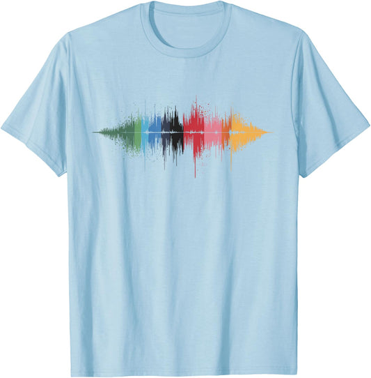 SoundWave Song Art Watercolor Audio Wave Producer Men Women T-Shirt - T-Shirt | Light Blue