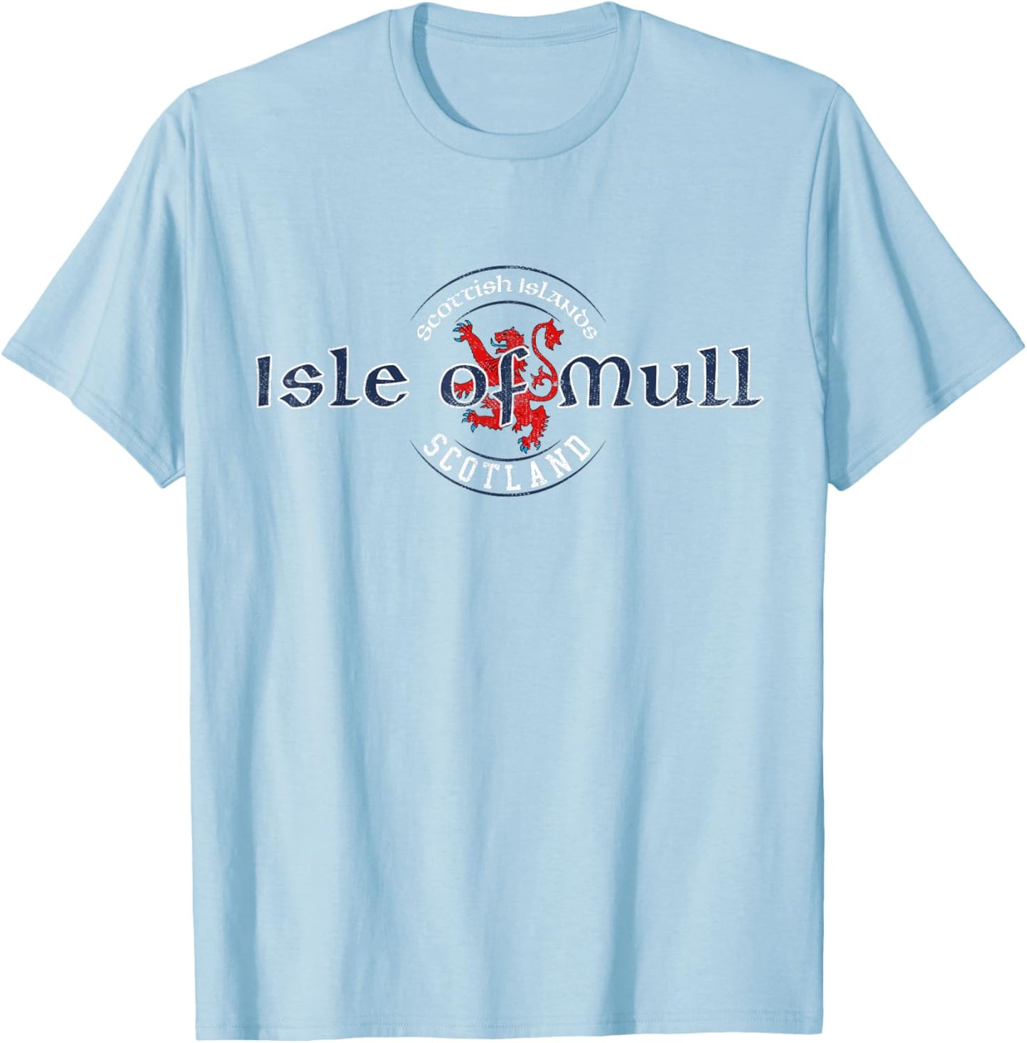 Isle of Mull Scotland Scottish Islands Distressed T-Shirt - T-Shirt | Light Blue