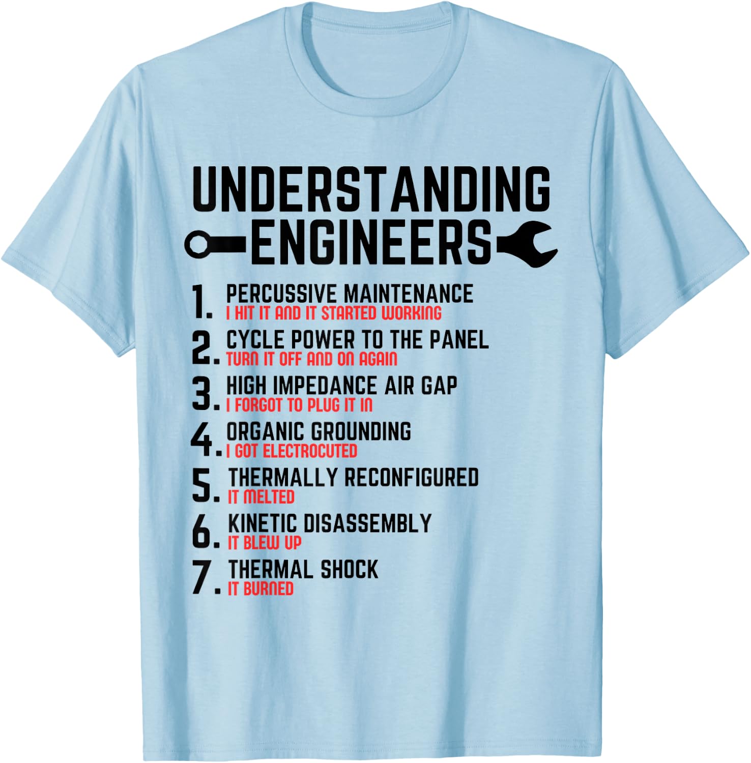 Understanding Engineers - Funny Sarcastic Engineering T-Shirt - T-Shirt | Light Blue