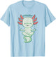 Kawaii Axolotl Humour Yoga Meditation Relaxolotl T-Shirt - T-Shirt | Light Blue