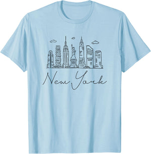 New York Skyline T-Shirt - T-Shirt | Light Blue